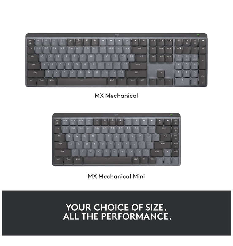LOGITECH MX MECHANICAL WIRELESS ILLUMINATED PERFORMANCE KEYBOARD LINEAR EDITION GRAPHITE