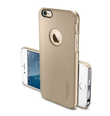 IPHONE 6 PLUS PREMIUM ULTRA SLIM CASE WITH APPLE LOGO VIEW CHAMPAGNE GOLD | SPIGEN