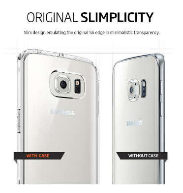 SAMSUNG GALAXY S6 EDGE PREMIUM AIR CUSHION HYBRID CASE CRYSTAL CLEAR | SPIGEN