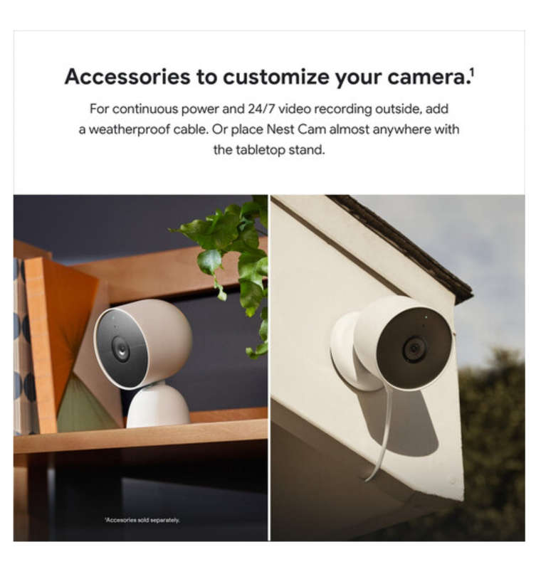GOOGLE NEST CAM INDOOR/OUTDOOR SECURITY CAMERA WIRELESS (2021)