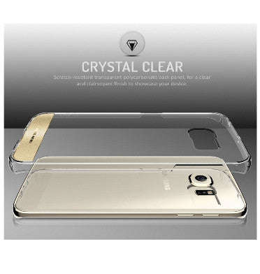 SAMSUNG GALAXY S6 EDGE PREMIUM NAKED SHIELD CASE GOLD PLATINUM/CLEAR | OBLIQ