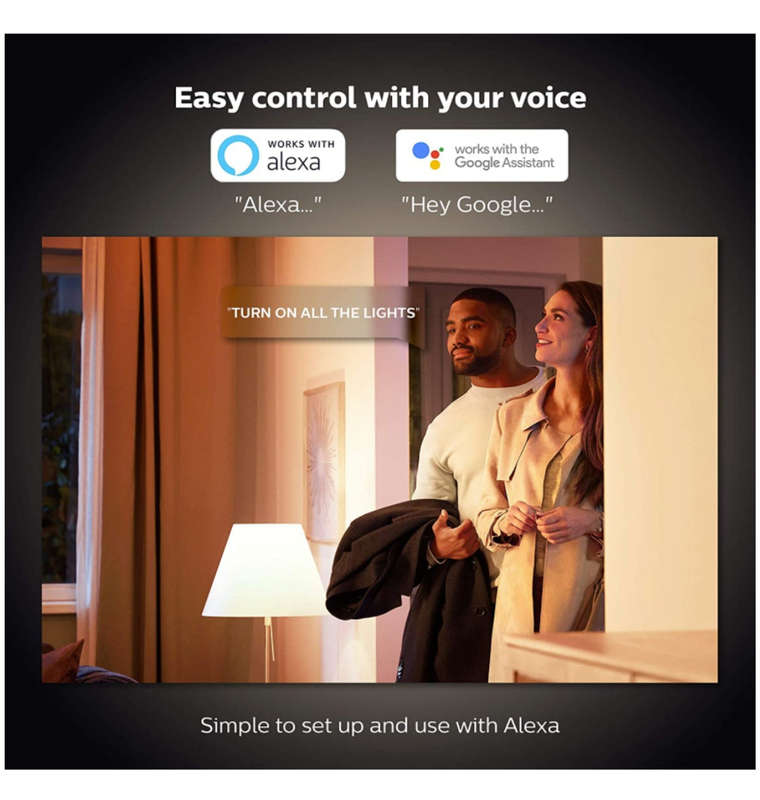 PHILIPS HUE E12 LED SMART CANDLE BULB WHITE 2PK