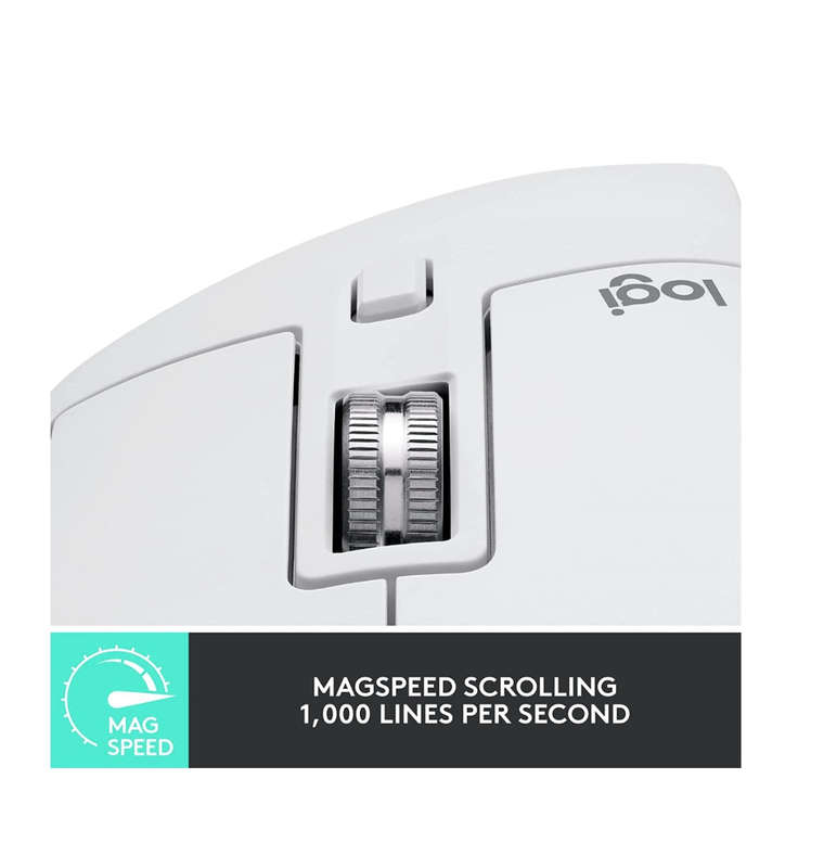 LOGITECH MX MASTER 3S WIRELESS MOUSE PALE GREY