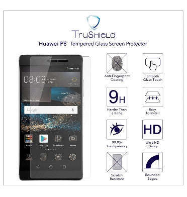 HUAWEI P8 PREMIUM TEMPERED GLASS SCREEN PROTECTOR 9H | TRU SHIELD