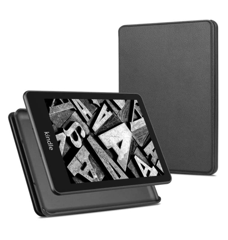 AMAZON KINDLE (2021) PREMIUM SLIM THIN LIGHT PU LEATHER PROTECTIVE FLIP COVER GRAY | OMOTION