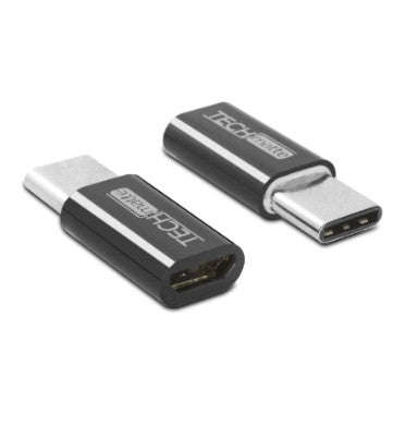 USB-C TO MICRO USB ADAPTER 2PK BLACK | TECHMATTE