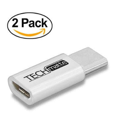 USB-C TO MICRO USB ADAPTER 2PK WHITE | TECHMATTE