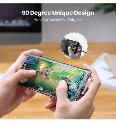USB-C TO USB-C RIGHT-ANGLED 60W PD FAST CHARGING CABLE 2M BRAIDED BLACK | UGREEN