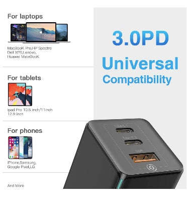 BASEUS 65W GAN USB-C PD FAST CHARGING WALL CHARGER