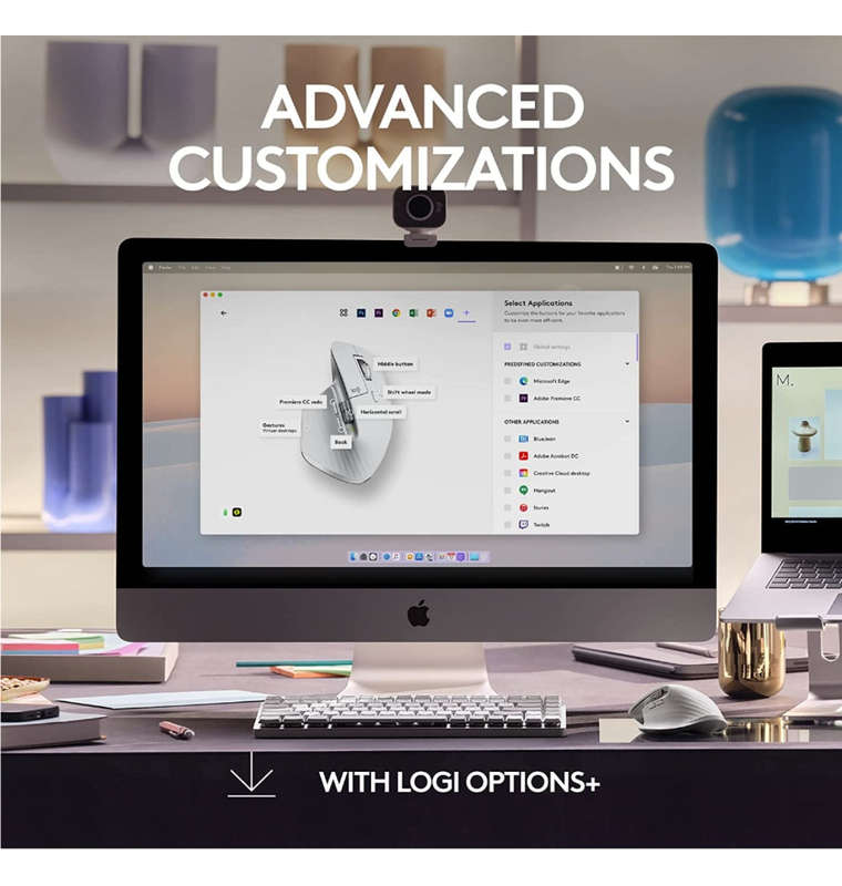 LOGITECH MX MASTER 3S WIRELESS MOUSE MAC EDITION PALE GRAY