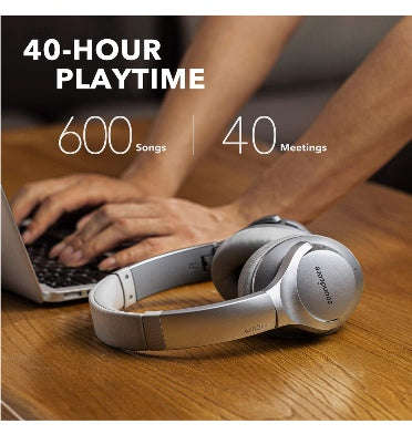 ANKER SOUNDCORE LIFE Q20 HYBRID ACTIVE NOISE CANCELLING WIRELESS HEADPHONES SILVER