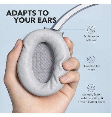 ANKER SOUNDCORE LIFE Q20 HYBRID ACTIVE NOISE CANCELLING WIRELESS HEADPHONES SILVER