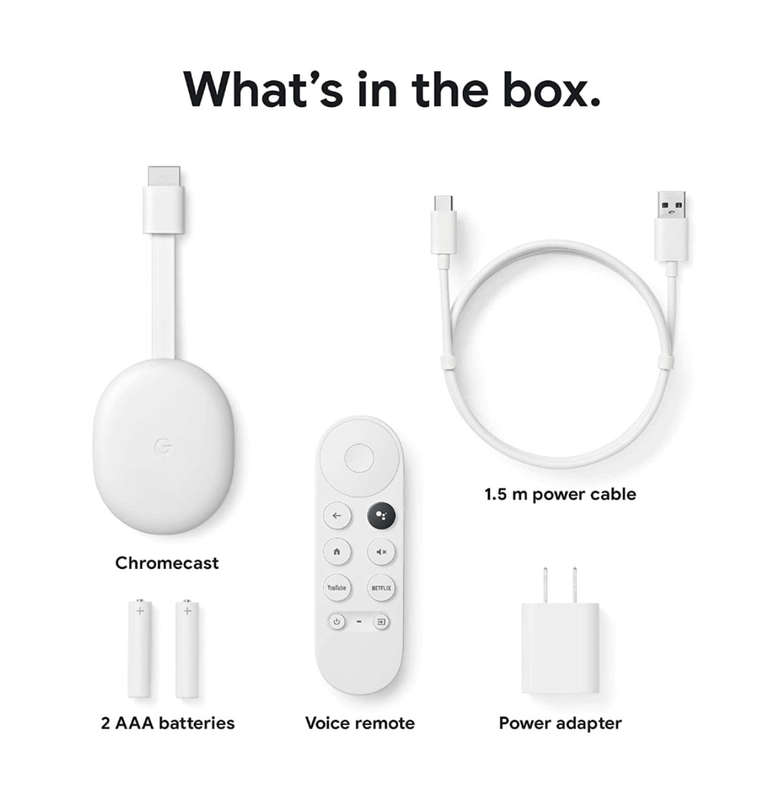 GOOGLE CHROMECAST 4 HD WITH GOOGLE TV SNOW