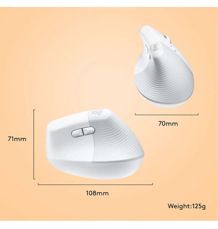 LOGITECH LIFT VERTICAL ERGONOMIC MOUSE MAC EDITION WHITE