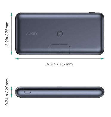 AUKEY USB-C 20000mAh WIRELESS QC3.0 18W PD POWERBANK WITH FOLDABLE STAND