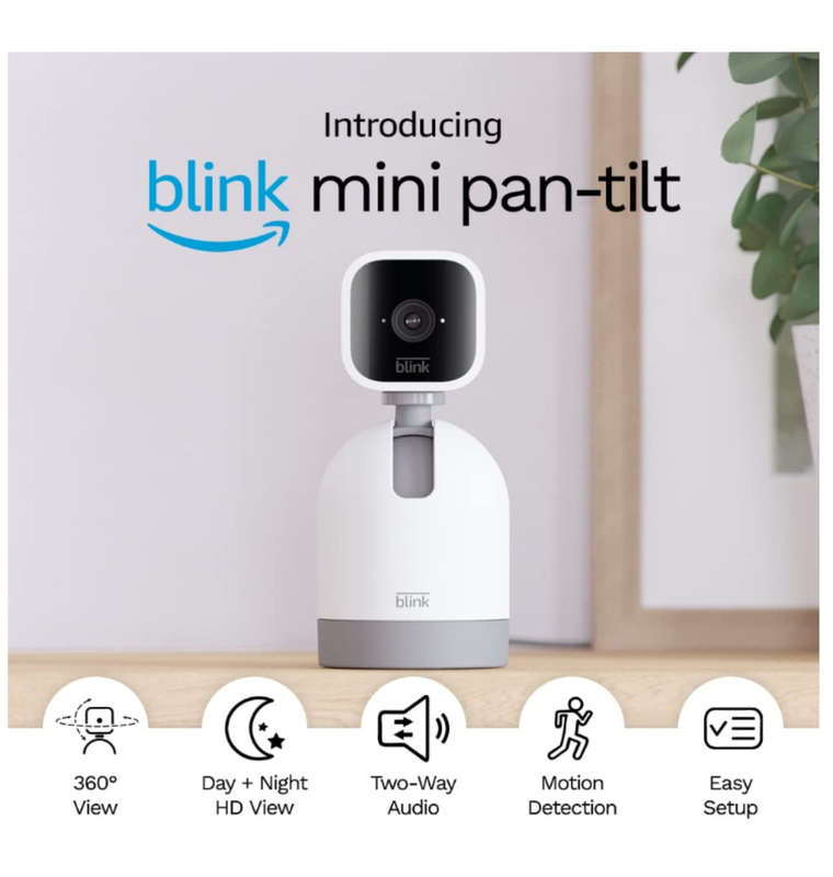 BLINK MINI PAN/TILT INDOOR SECURITY CAMERA WHITE