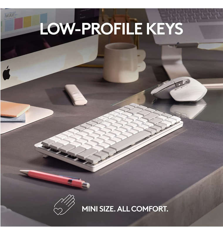 LOGITECH MX MECHANICAL MINI WIRELESS KEYBOARD TACTILE/QUIET MAC EDITION PALE GRAY