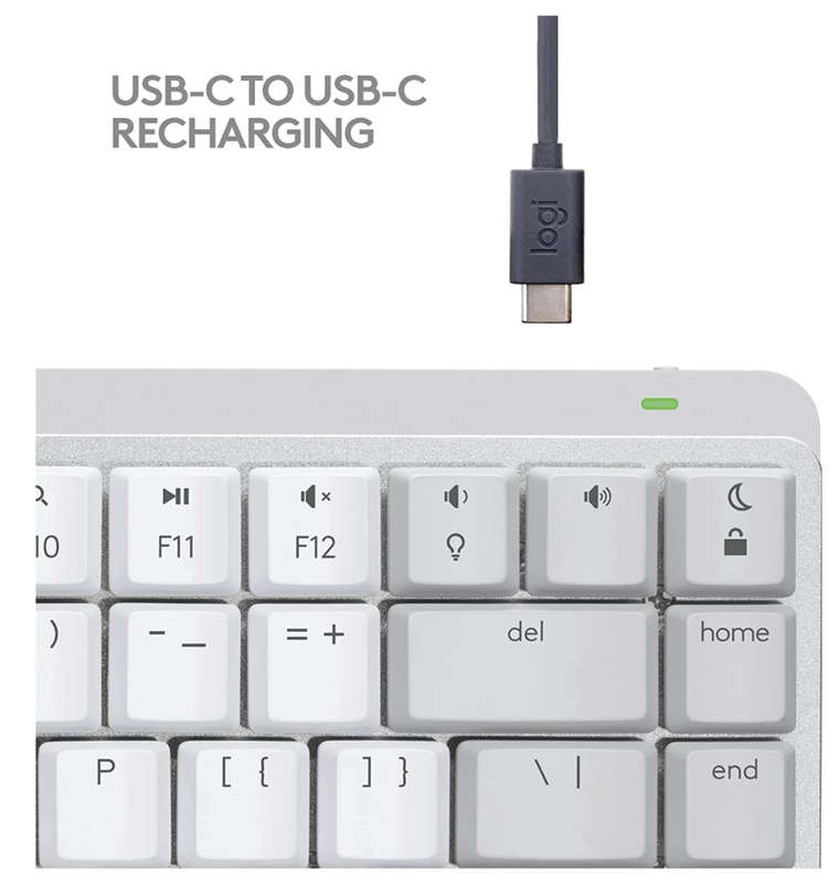 LOGITECH MX MECHANICAL MINI WIRELESS KEYBOARD TACTILE/QUIET MAC EDITION PALE GRAY