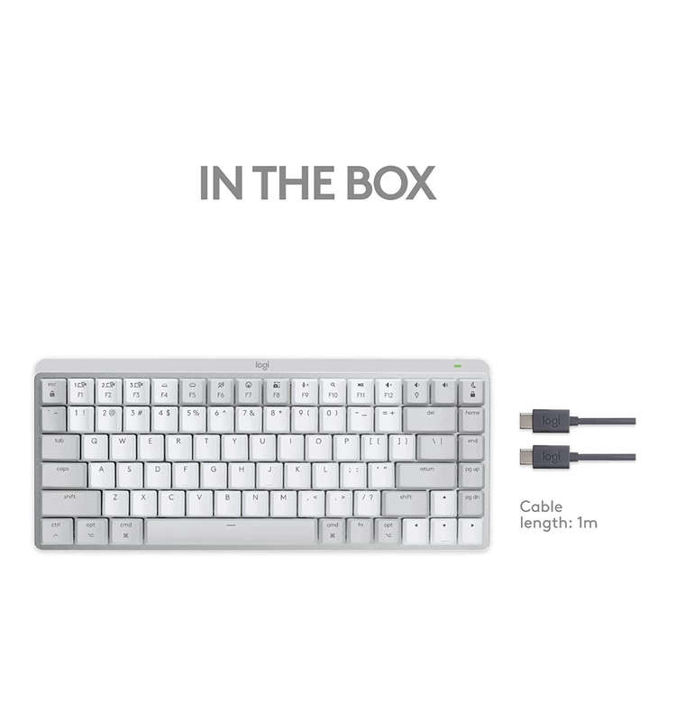 LOGITECH MX MECHANICAL MINI WIRELESS KEYBOARD TACTILE/QUIET MAC EDITION PALE GRAY