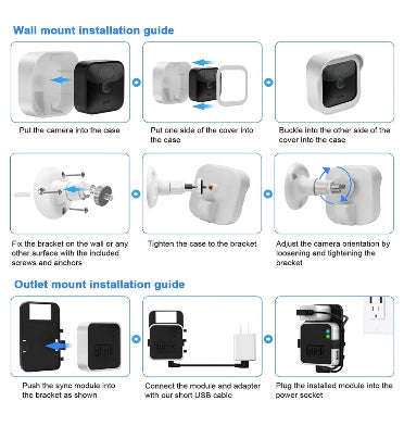 BLINK XT3 CAMERA WALL MOUNT PROTECTIVE COVER & BRACKET WHITE 3PK