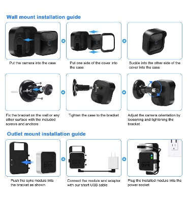 BLINK XT3 CAMERA WALL MOUNT PROTECTIVE COVER & BRACKET BLACK 3PK
