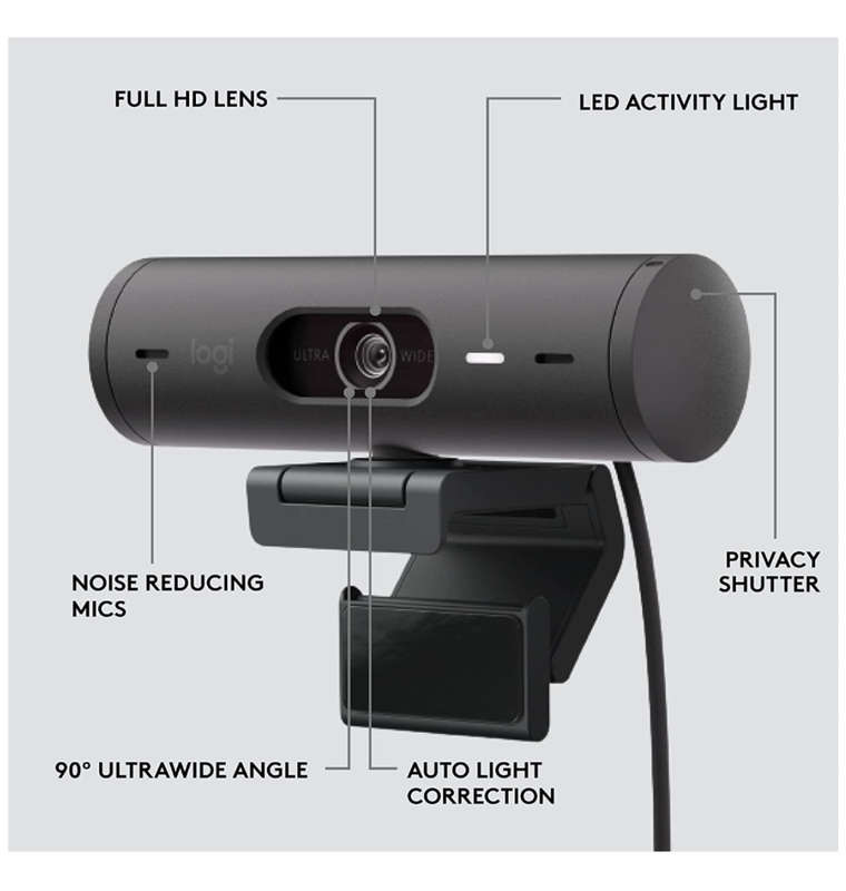 LOGITECH BRIO 501 FULL HD WEBCAM BLACK