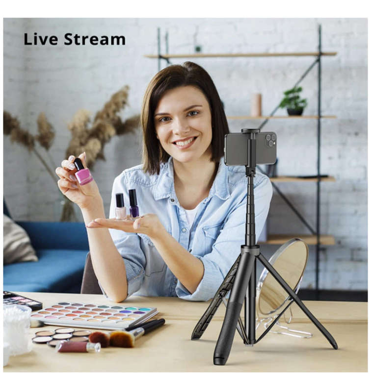 ATUMTEK TRIPOD SELFIE STICK 51" WITH BLUETOOTH REMOTE BLACK
