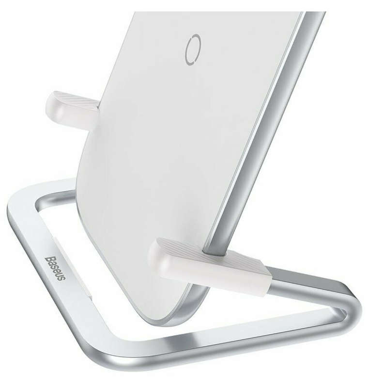 BASEUS 15W QI FAST CHARGING WIRELESS CHARGER STAND WHITE