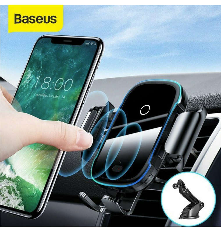 BASEUS 15W WIRELESS CAR CHARGER VENT/DASH MOUNT WITH IR SENSOR