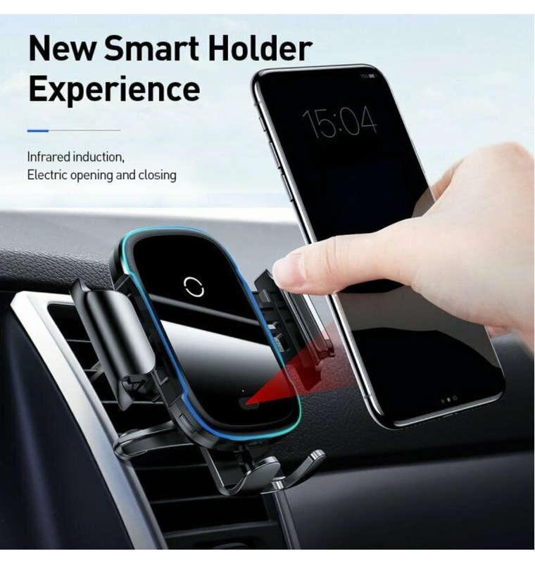 BASEUS 15W WIRELESS CAR CHARGER VENT/DASH MOUNT WITH IR SENSOR