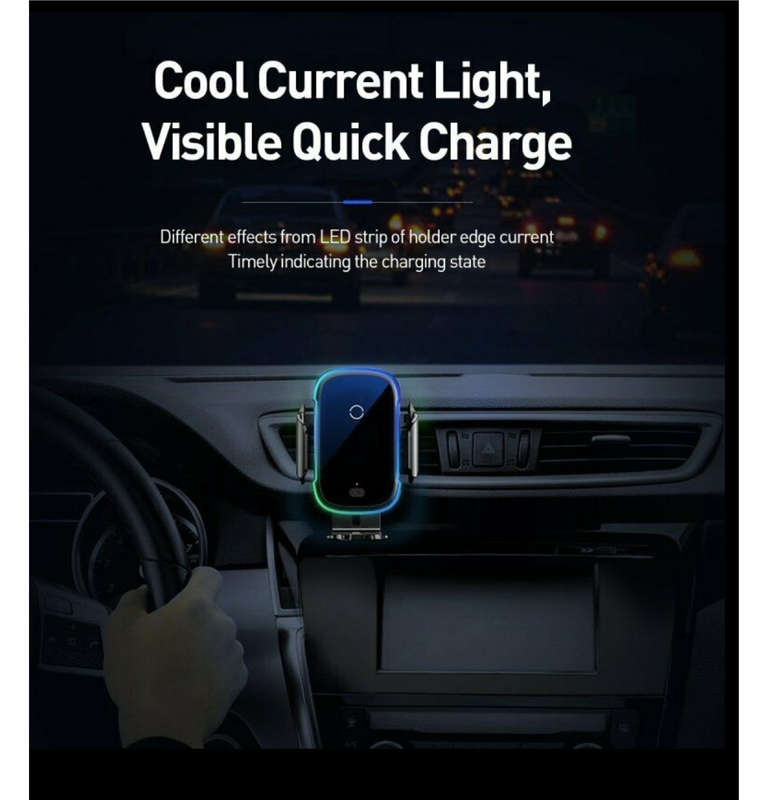 BASEUS 15W WIRELESS CAR CHARGER VENT/DASH MOUNT WITH IR SENSOR