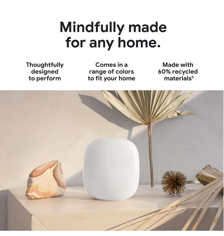 GOOGLE NEST WI-FI PRO 6E MESH ROUTER SNOW (2022)