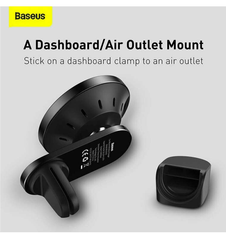 BASEUS 15W WIRELESS MAGNETIC CAR CHARGER VENT/DASH MOUNT FOR IPHONE 12 SERIES