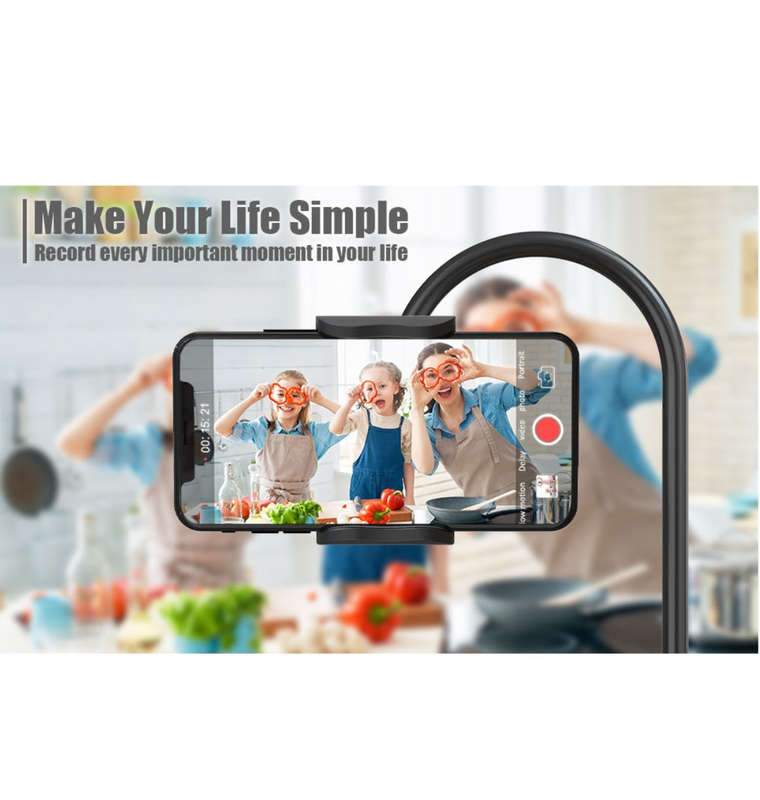 GOOSENECK FLEXIBLE ARM WEBCAM MOUNT WITH ADJUSTABLE CLAMP BLACK | PUROMA