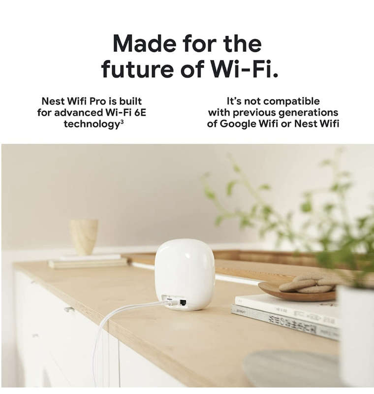 GOOGLE NEST WI-FI PRO 6E MESH ROUTER SNOW (2022)