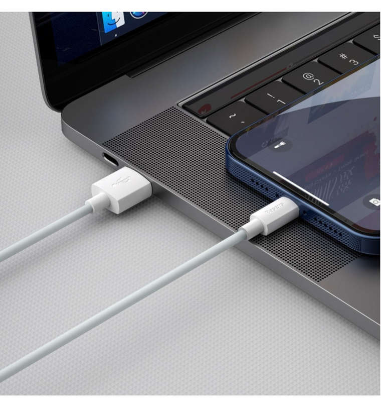 BASEUS USB/IPHONE DATA CABLE KIT 150CM WHITE 2PK