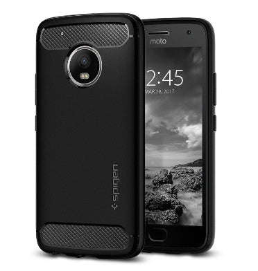 MOTO G PLUS 5TH GEN PREMIUM RUGGED ARMOR CASE BLACK | SPIGEN
