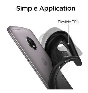 MOTO G PLUS 5TH GEN PREMIUM RUGGED ARMOR CASE BLACK | SPIGEN