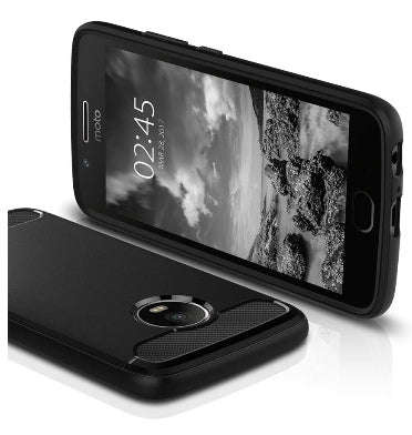 MOTO G PLUS 5TH GEN PREMIUM RUGGED ARMOR CASE BLACK | SPIGEN