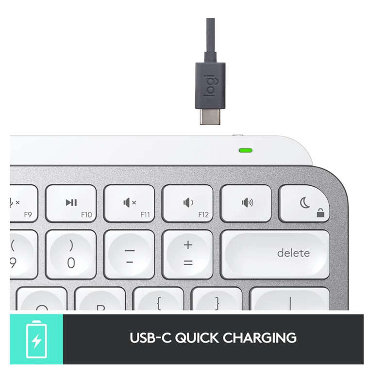LOGITECH MX KEYS MINI FOR MAC WIRELESS KEYBOARD PALE GRAY