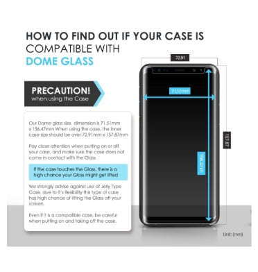 SAMSUNG GALAXY NOTE 8 TEMPERED SCREEN PROTECTOR DOME GLASS | WHITESTONE