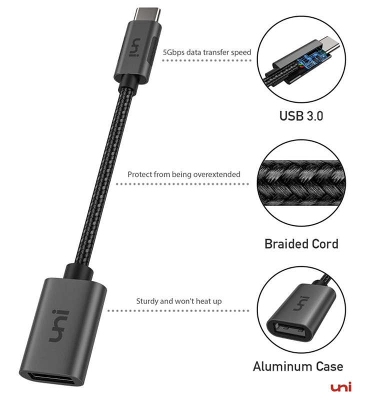 USB-C THUNDERBOLT TO USB ADAPTOR CABLE 2PK | UNI
