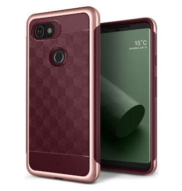 GOOGLE PIXEL 2 XL PREMIUM SLIM DUAL LAYER CASE BURGUNDY PARALLAX SERIES | CASEOLOGY