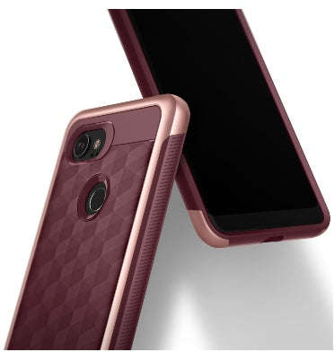 GOOGLE PIXEL 2 XL PREMIUM SLIM DUAL LAYER CASE BURGUNDY PARALLAX SERIES | CASEOLOGY