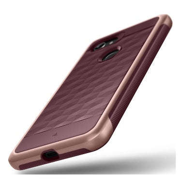 GOOGLE PIXEL 2 XL PREMIUM SLIM DUAL LAYER CASE BURGUNDY PARALLAX SERIES | CASEOLOGY
