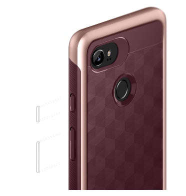 GOOGLE PIXEL 2 XL PREMIUM SLIM DUAL LAYER CASE BURGUNDY PARALLAX SERIES | CASEOLOGY