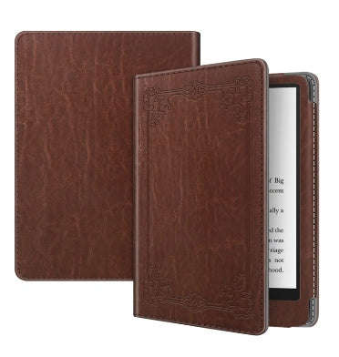 AMAZON KINDLE 6.8" (2021) PREMIUM PROTECTIVE LEATHER FOLIO FLIP COVER VINTAGE BROWN | FINTIE