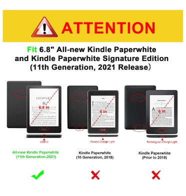 AMAZON KINDLE 6.8" (2021) PREMIUM PROTECTIVE LEATHER FOLIO FLIP COVER VINTAGE BROWN | FINTIE