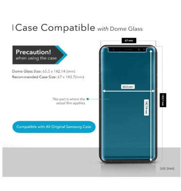 SAMSUNG GALAXY S9 TEMPERED SCREEN PROTECTOR 3D CURVED DOME GLASS | WHITESTONE