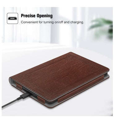 AMAZON KINDLE 6.8" (2021) PREMIUM PROTECTIVE LEATHER FOLIO FLIP COVER VINTAGE BROWN | FINTIE